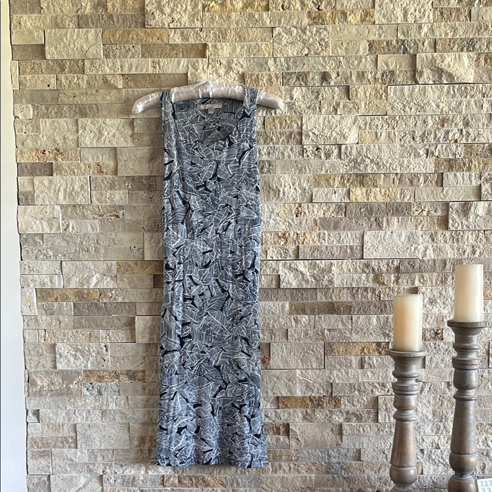 Athleta Navy and White Patterned Dress